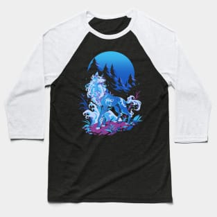 Spiritual Aqua Wolf Baseball T-Shirt